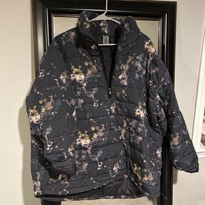 Mono B Black and Cream Patterned Puffer Jacket
